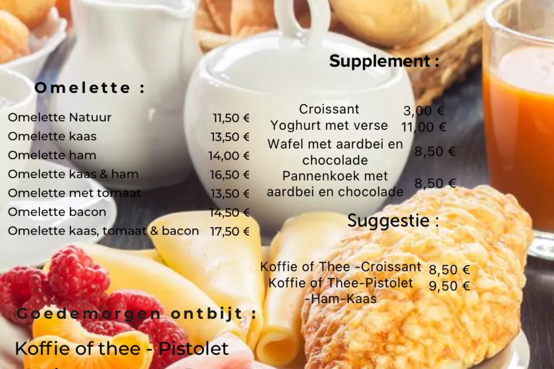 Bigger view of Ontbijt menu